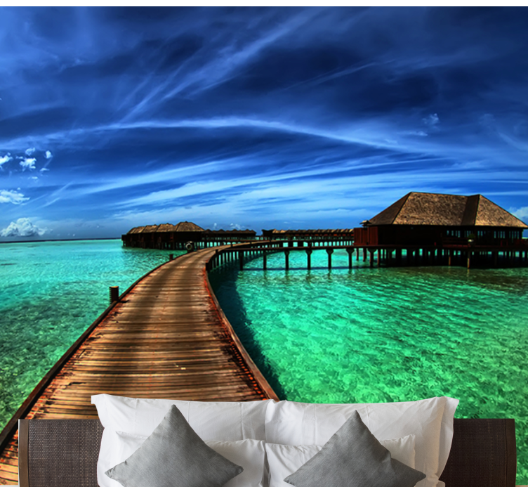 壁画质地 热带海洋景色 - TenStickers