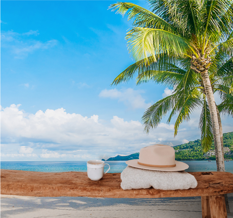 壁画质地热带海岸避风港 - TenStickers