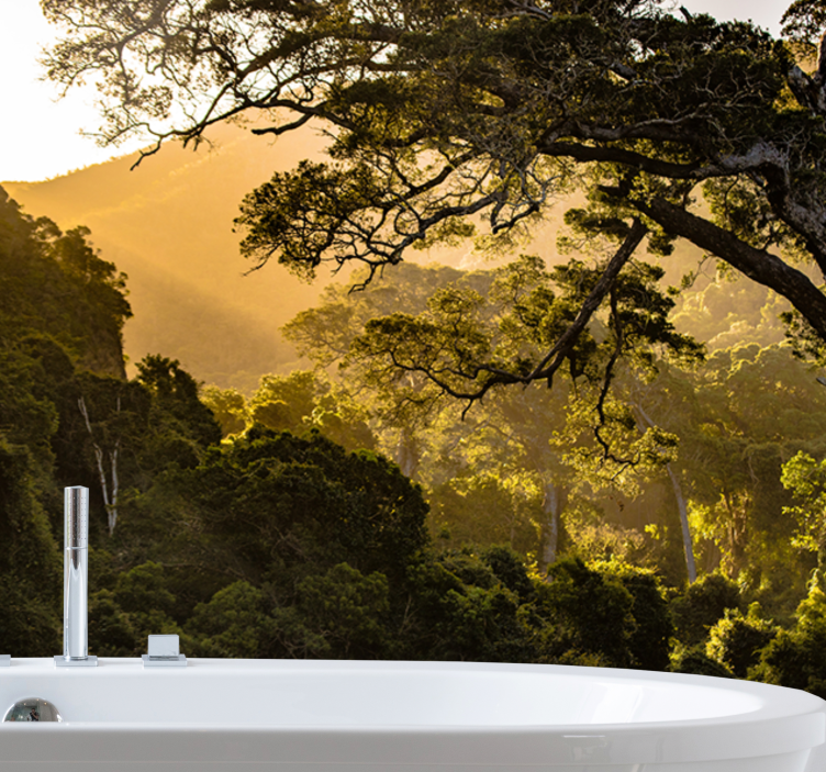 壁画质地展现郁郁葱葱的森林景色 - TenStickers