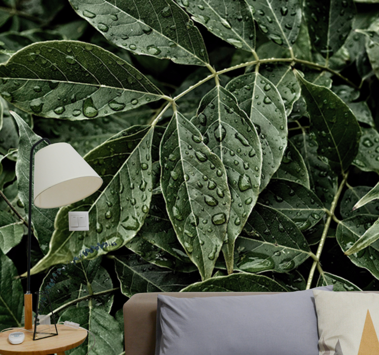 壁画质地呈现生机勃勃的叶片表面 - TenStickers