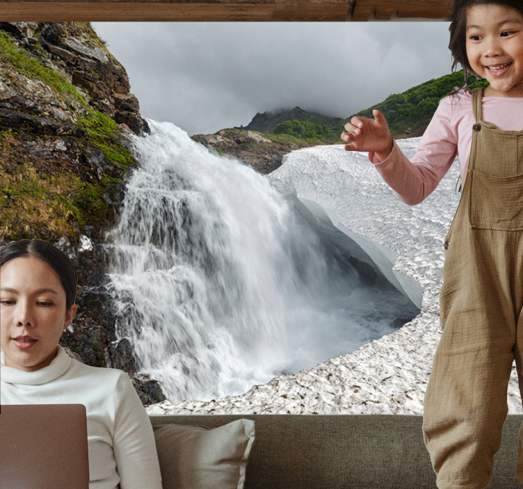 壁画质地展现瀑布美景 - TenStickers