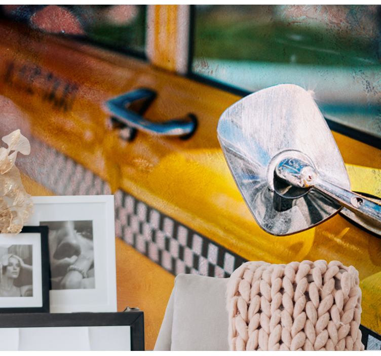 纽约壁画壁纸展现经典黄色出租车 - TenStickers