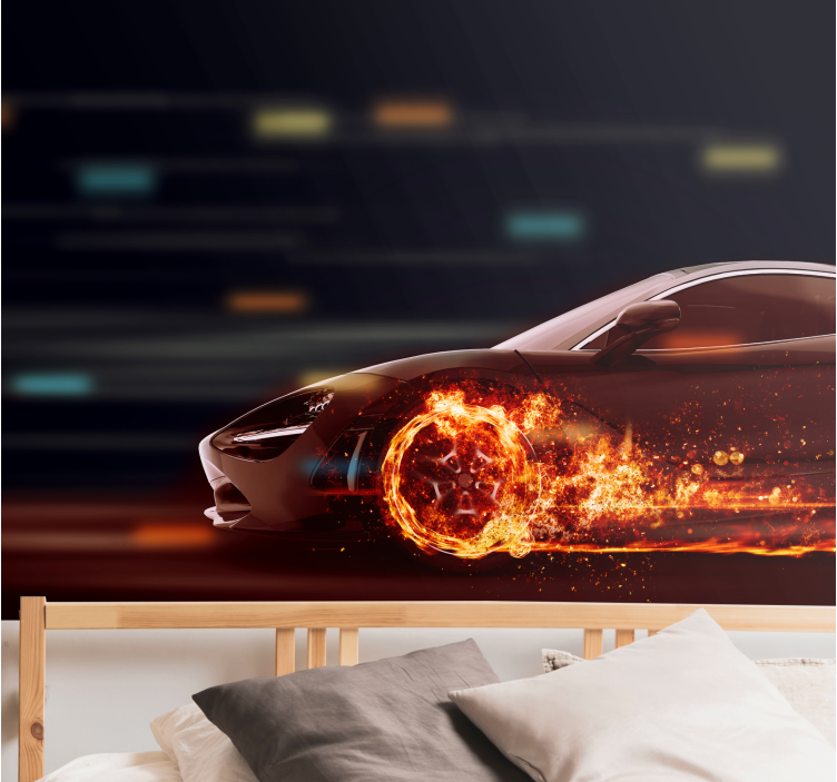 其他车辆壁画展现动感赛车运动 - TenStickers