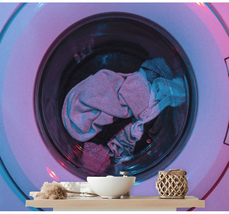 其他复古壁画 洗衣机旋转 - TenStickers