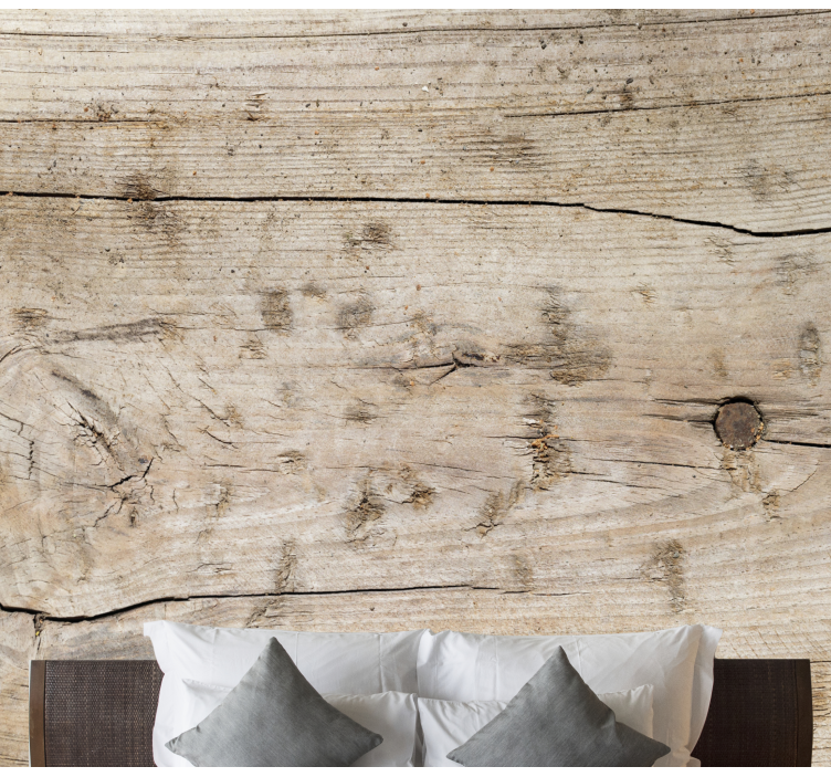 木效果墙壁画呈现纹理木质表面 - TenStickers