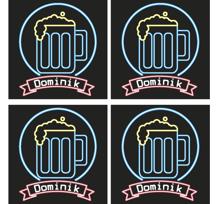 带有名称啤酒垫的霓虹灯啤酒 - TenStickers