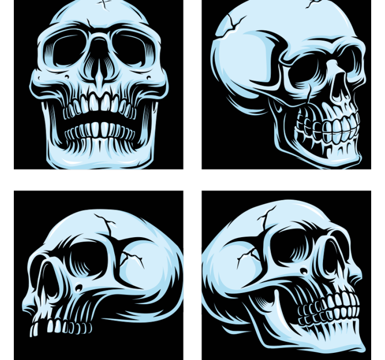 万圣节大骷髅杯垫 - TenStickers