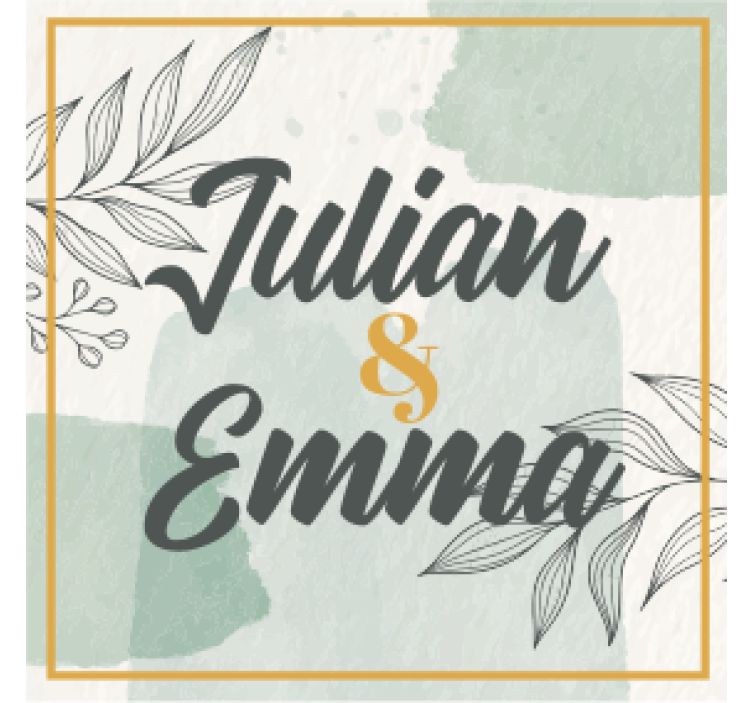 杯垫 婚礼 个性化名字设计 - TenStickers