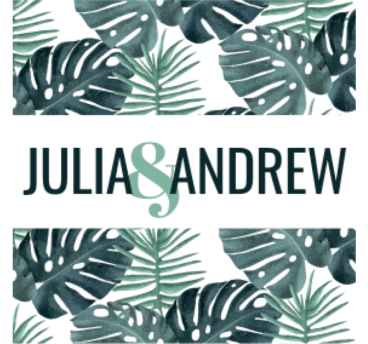 杯垫 婚礼 热带叶子图案 - TenStickers