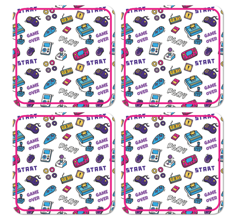 在符号极客杯垫上的复古游戏 - TenStickers