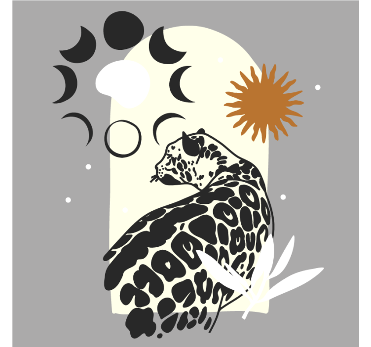 月亮下的黑豹图案现代过山车 - TenStickers