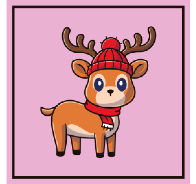 杯垫 万圣节过山车 可爱围巾驯鹿 - TenStickers