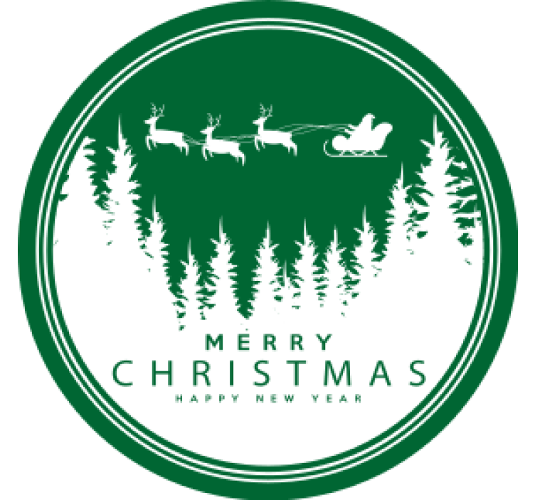 圣诞杯垫欢乐圣诞老人雪橇场景 - TenStickers