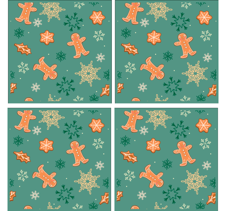 圣诞杯垫姜饼饼干图案 - TenStickers