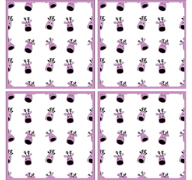 圣诞杯垫可爱驯鹿面孔 - TenStickers