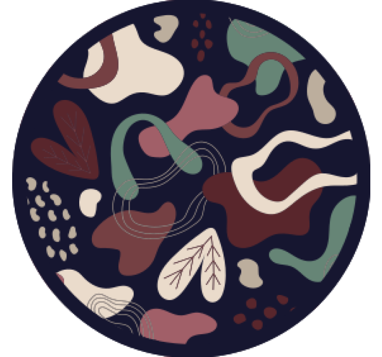 抽象艺术红色和绿色图案杯垫 - TenStickers