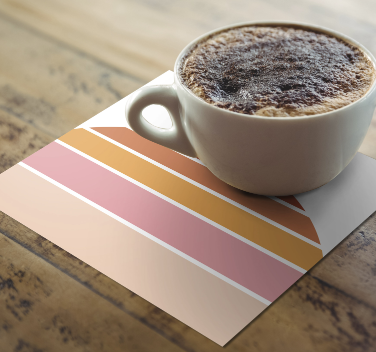 70年代的太阳条纹70年代的杯垫 - TenStickers