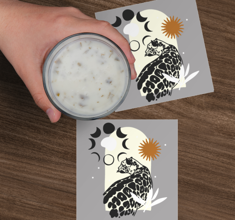 月亮下的黑豹图案现代过山车 - TenStickers