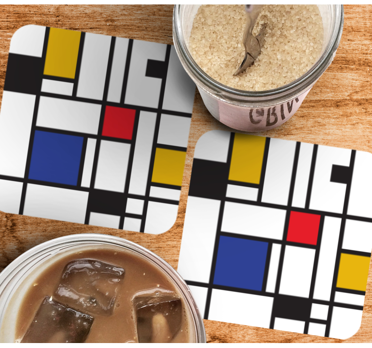 蒙德里安几何艺术现代过山车 - TenStickers