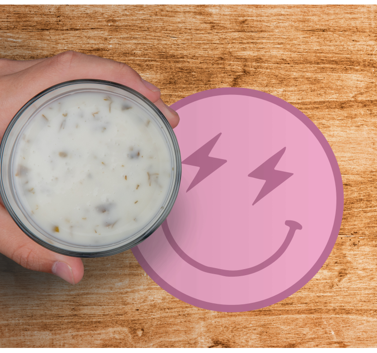 粉红色闪电笑脸现代过山车 - TenStickers