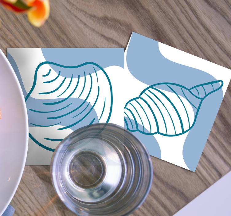贝壳图案贝壳杯垫 - TenStickers