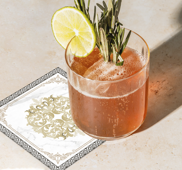 杯垫纹理优雅金色巴洛克 - TenStickers