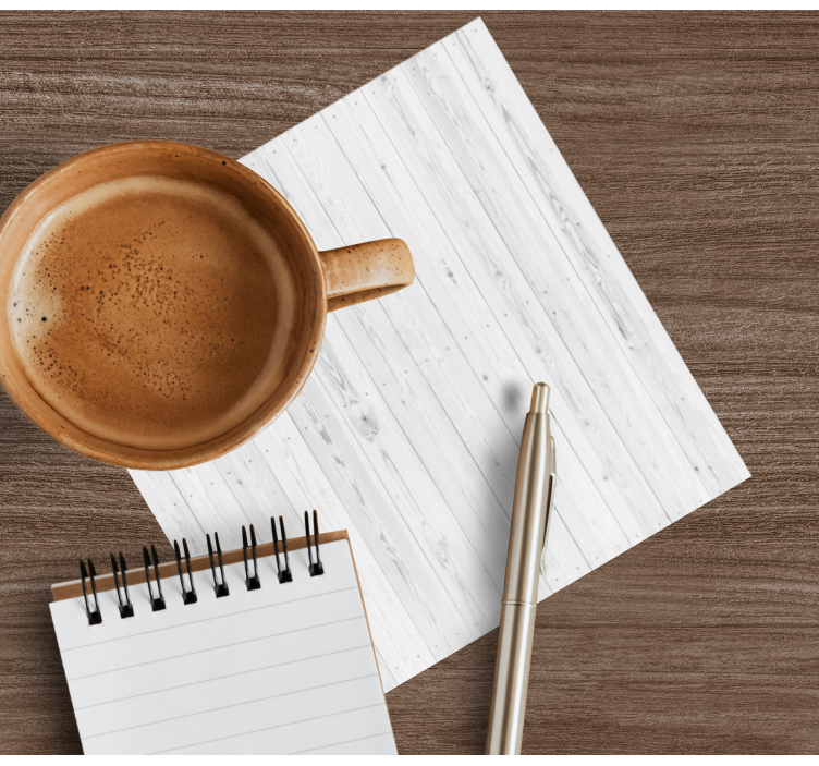 白色木质图案与木板纹理杯垫 - TenStickers