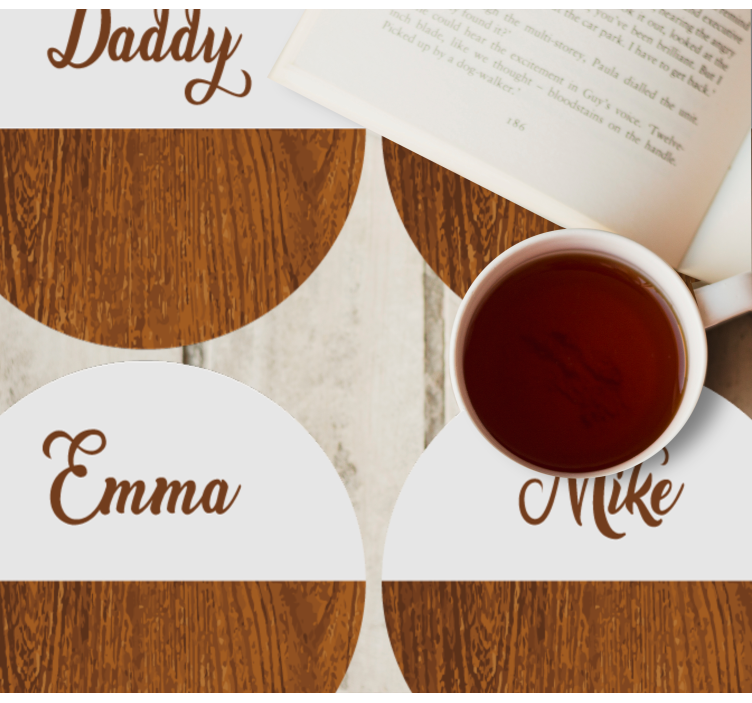 木制大理石个性杯垫 - TenStickers