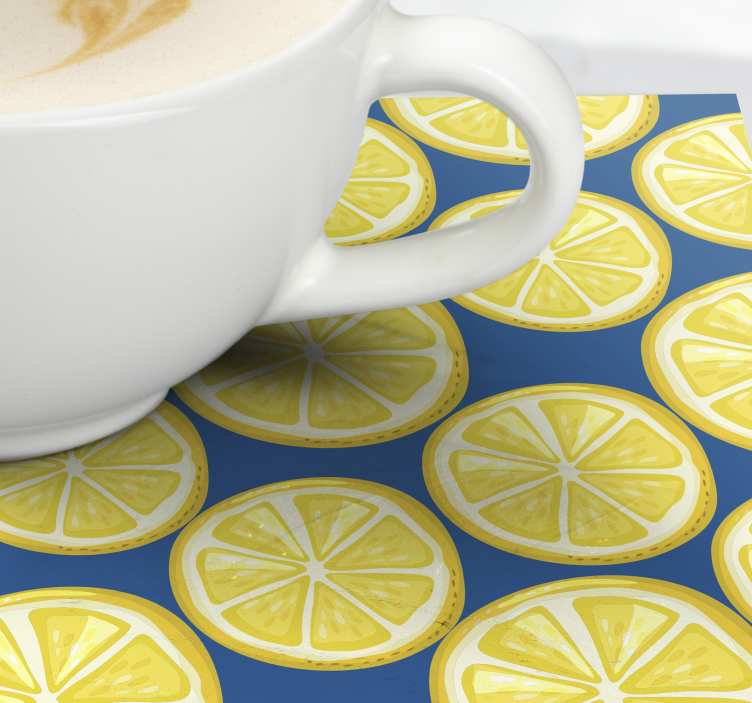 黄色柠檬片现代杯垫 - TenStickers