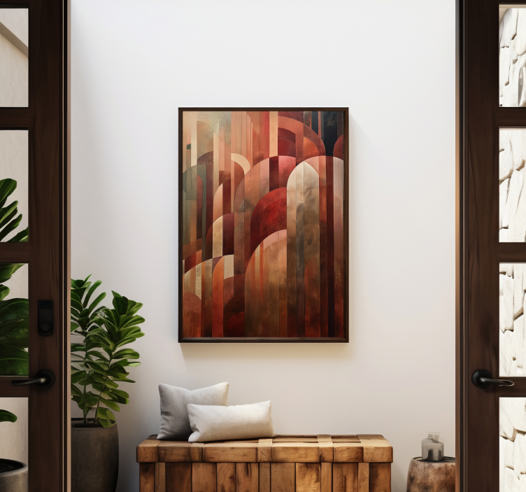 裝飾藝術海報紅色形狀 - TenStickers