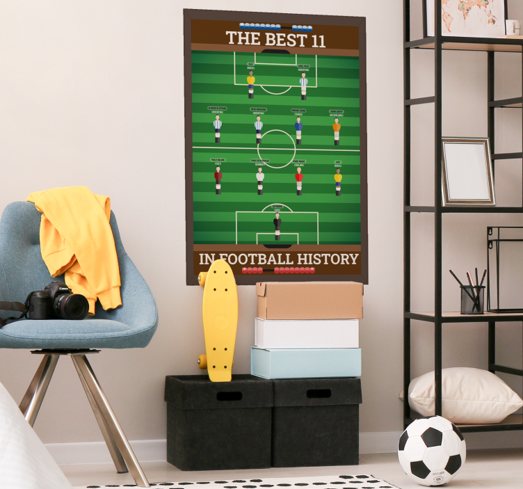 青少年卧室的宣传画 足球史上最佳11人 - TenStickers