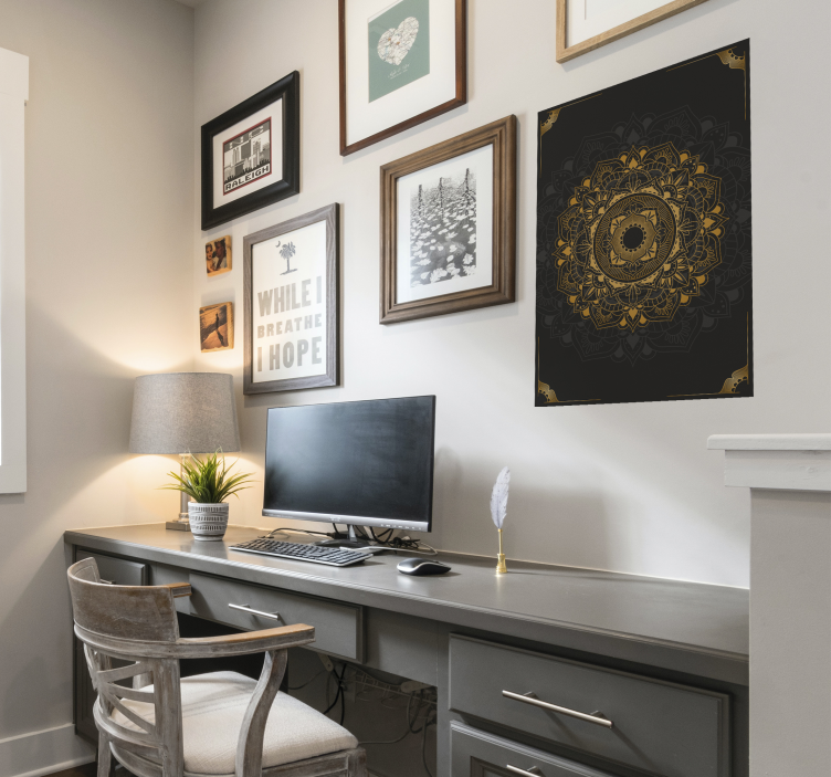 黑色曼陀罗蝴蝶海报 - TenStickers