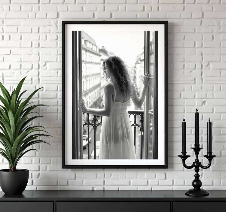 寫實照片海報 早晨的女士 - TenStickers