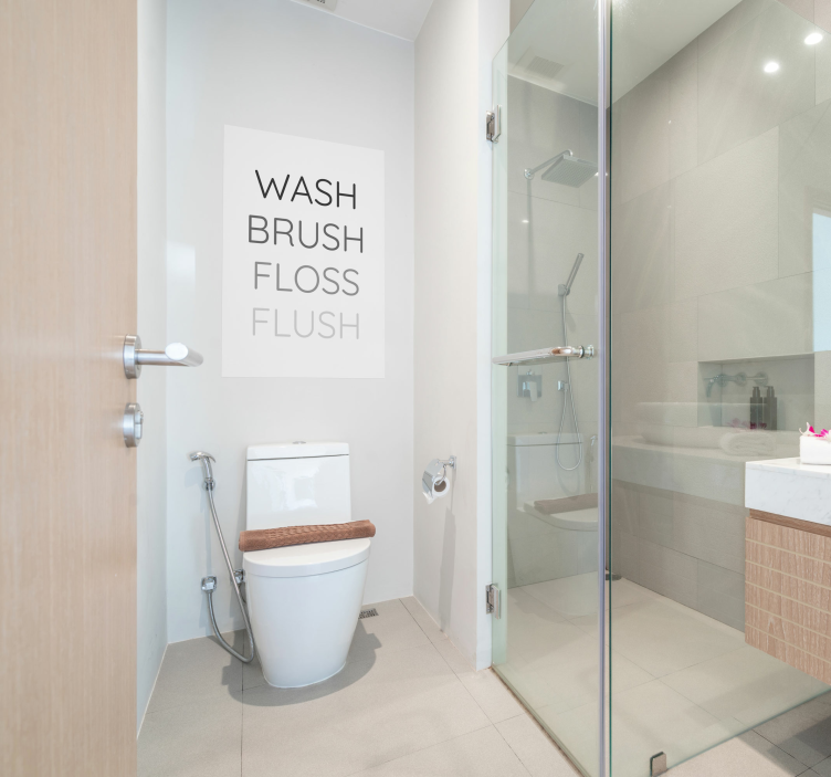 洗刷牙线冲洗海报 - TenStickers