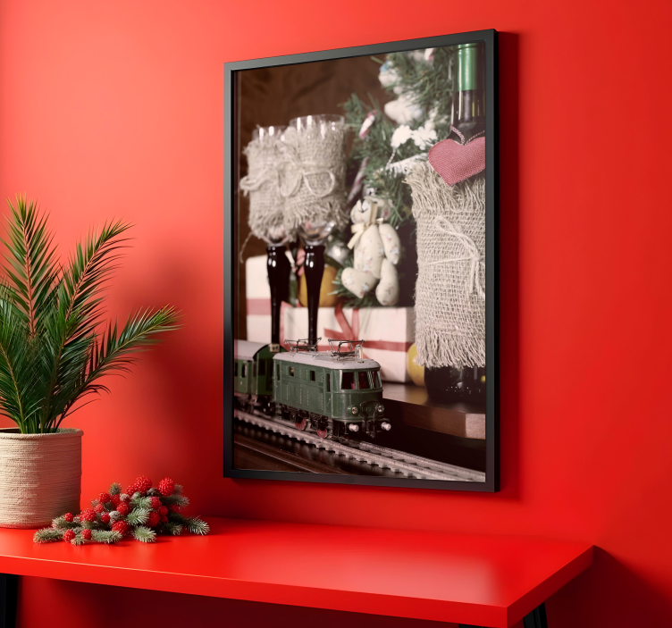 圣诞宣传海报玩具火车 - TenStickers