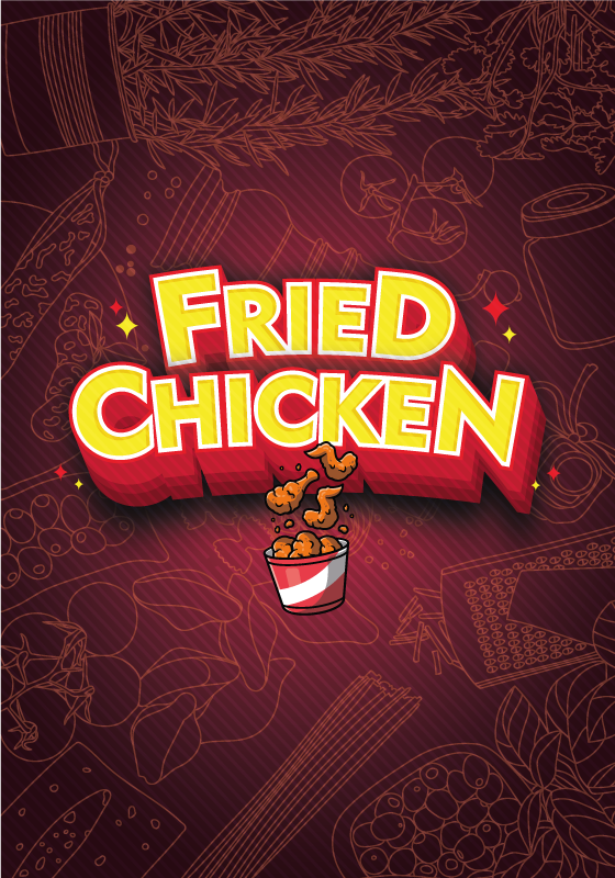 厨房宣传画：涂鸦风格的炸鸡塔可 - TenStickers