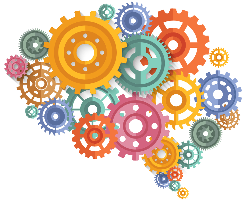 办公室宣传画脑色齿轮 - TenStickers