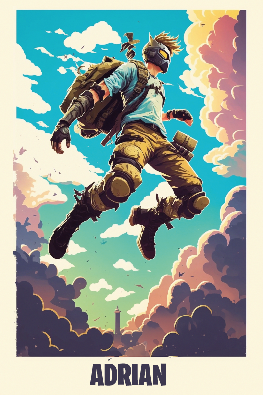 青少年卧室的宣传画个性化名字的史诗角色 - TenStickers