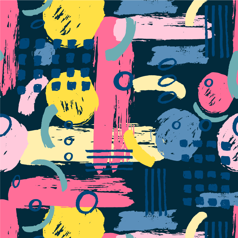 客厅海报色彩抽象艺术装饰 - TenStickers