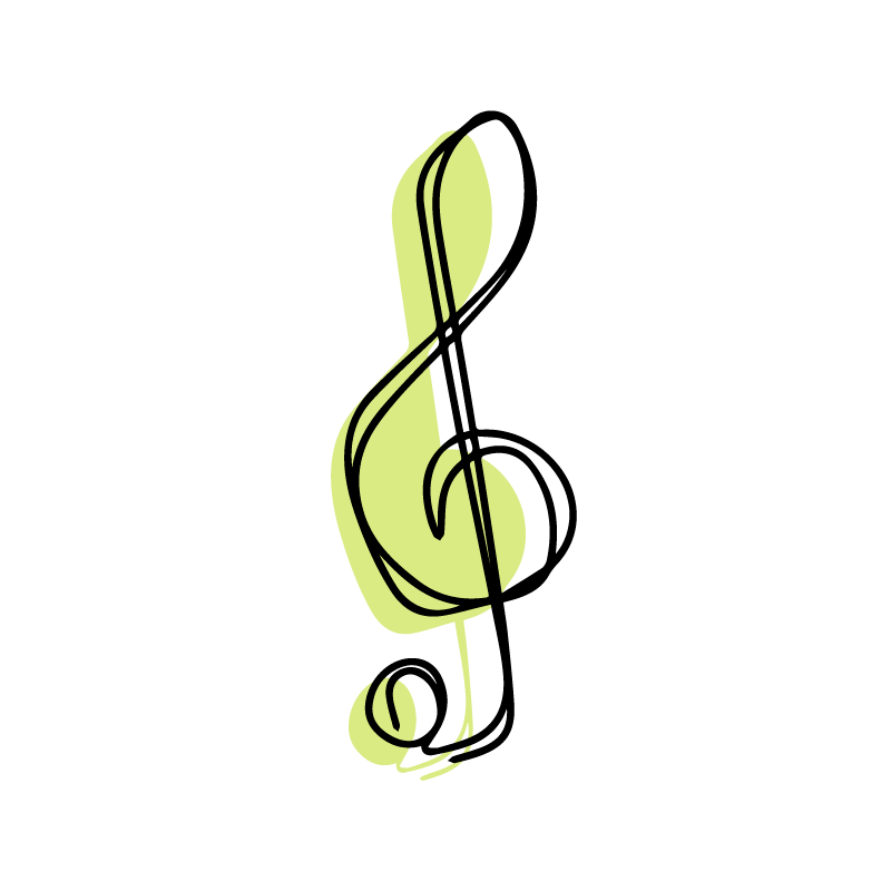 客厅海报简约音乐符号可爱设计 - TenStickers