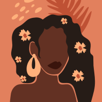 花卉宣传画美学抽象女性 - TenStickers