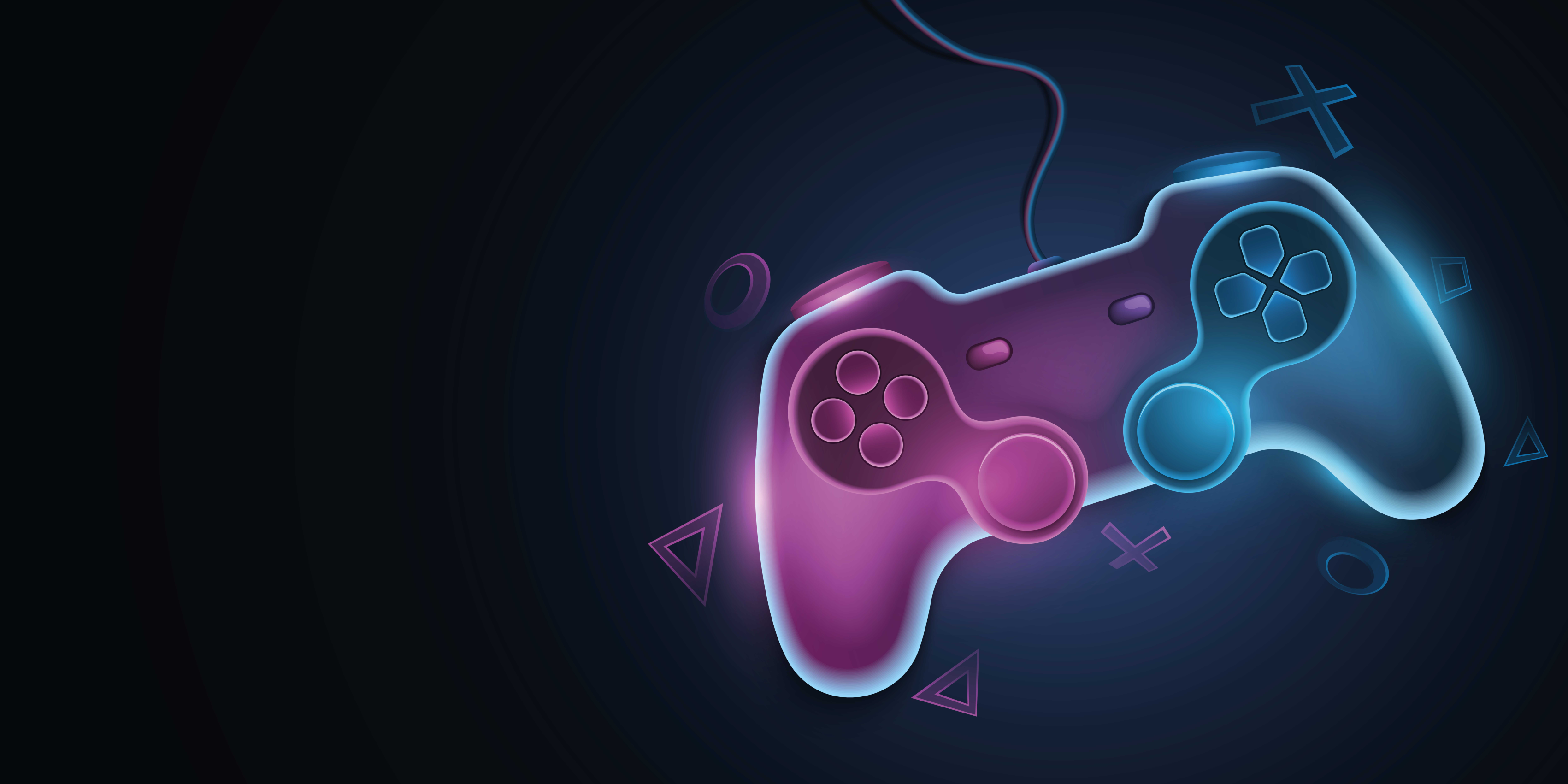 视频游戏海报色彩斑斓的霓虹垫图案 - TenStickers