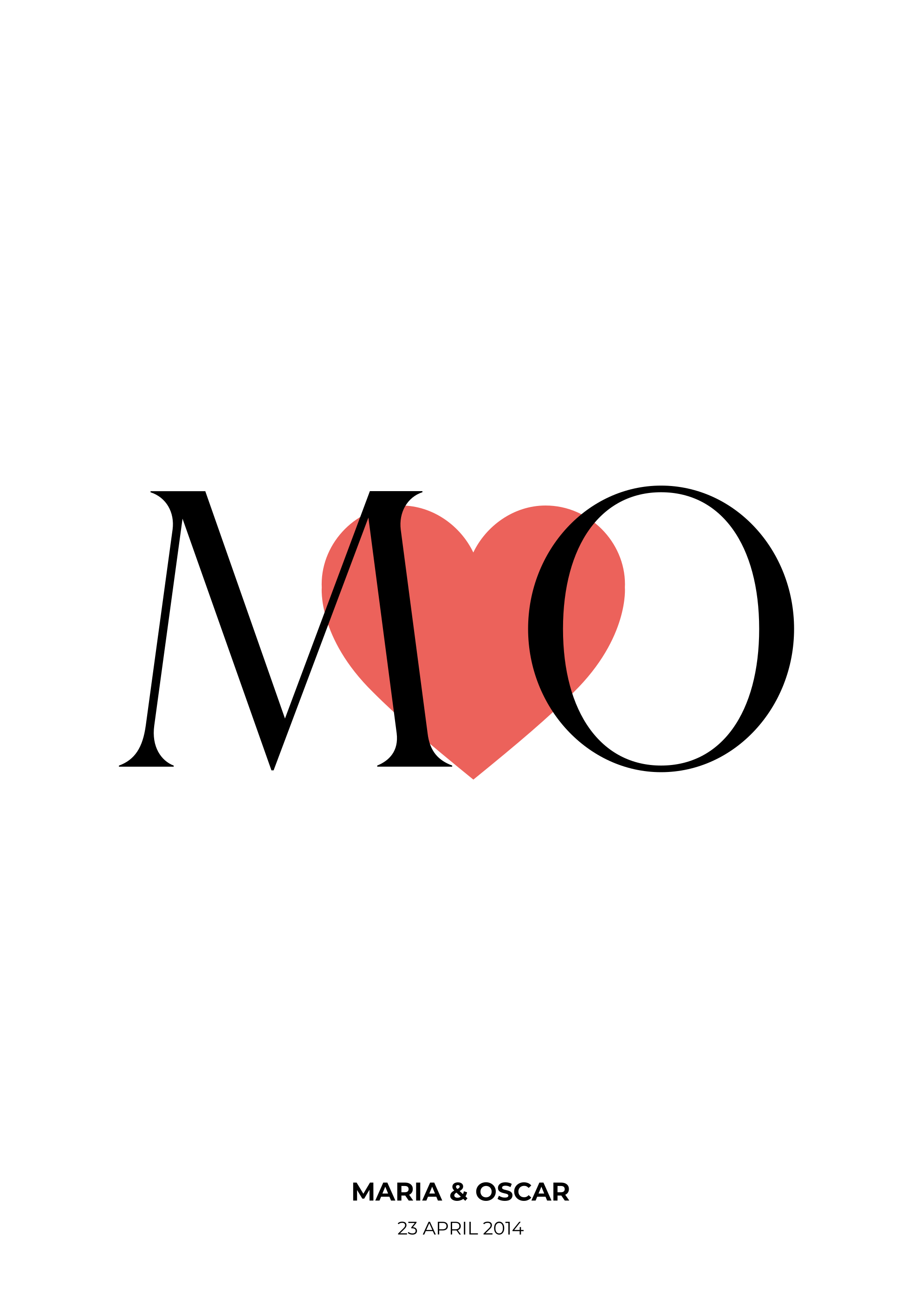 首字母定制爱情可定制海报 - TenStickers