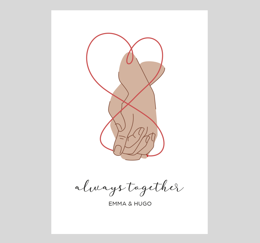 双人卧室海报 always together永远在一起 - TenStickers