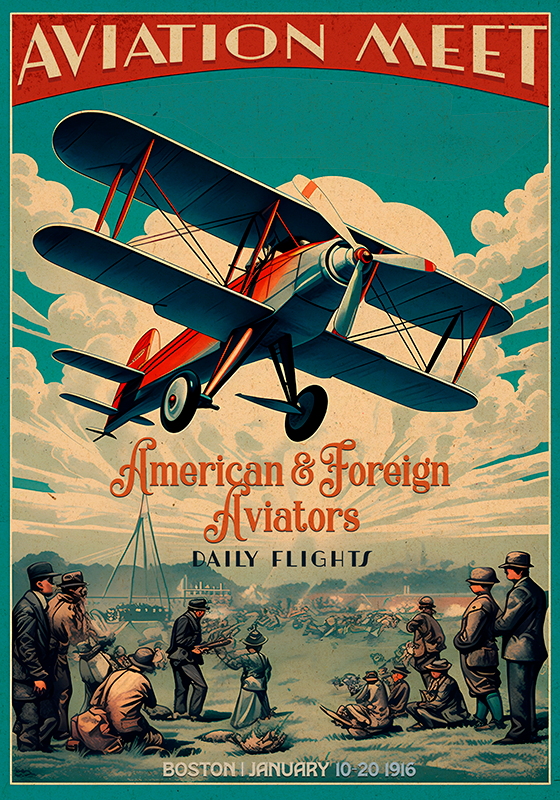 复古海报 飞行会面 - TenStickers