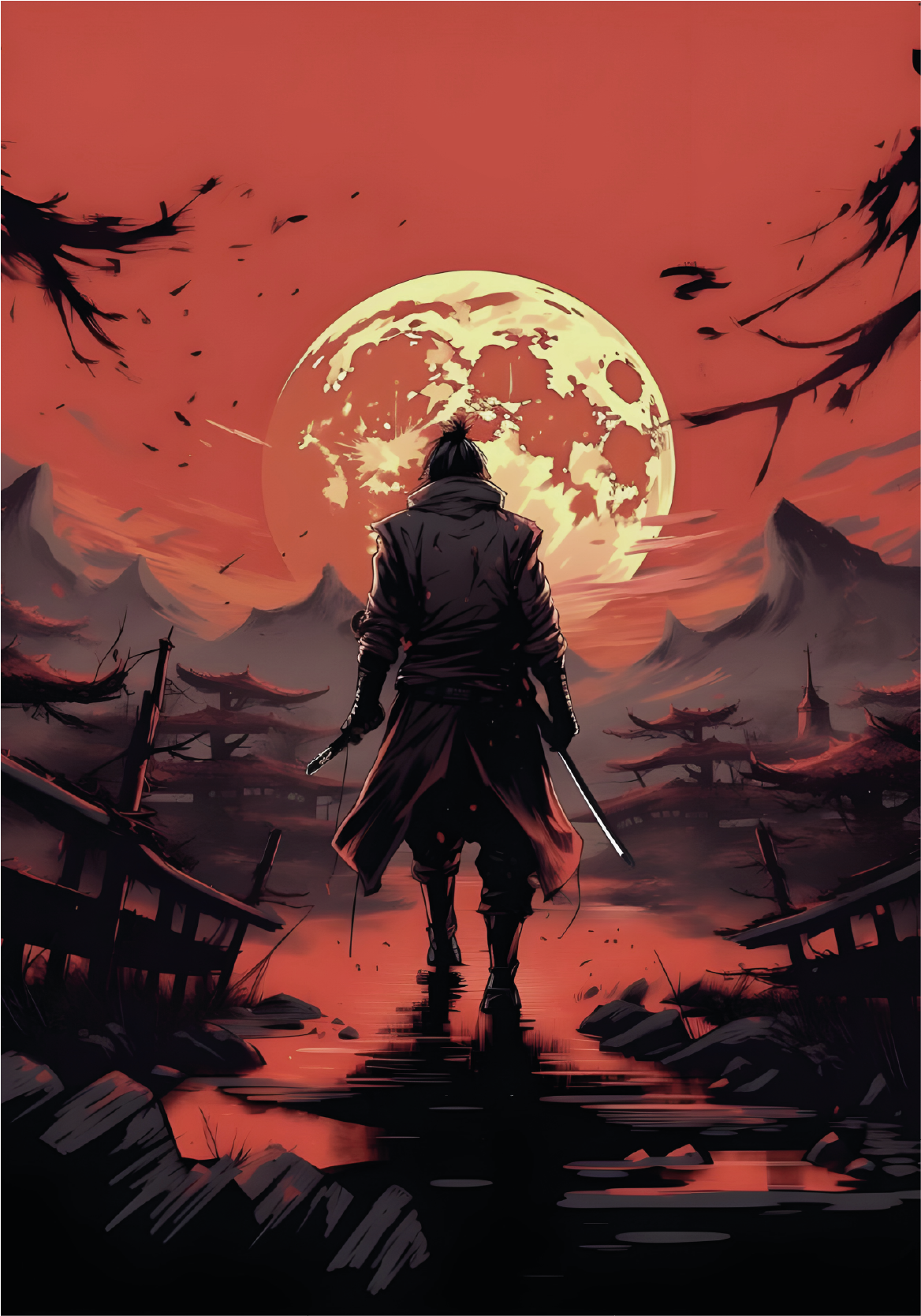 青年人海报 动漫战士剪影 - TenStickers