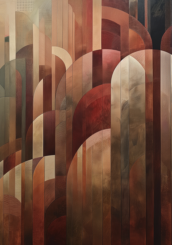 裝飾藝術海報紅色形狀 - TenStickers