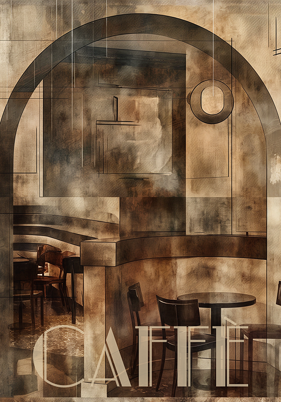 裝飾藝術海報咖啡 - TenStickers