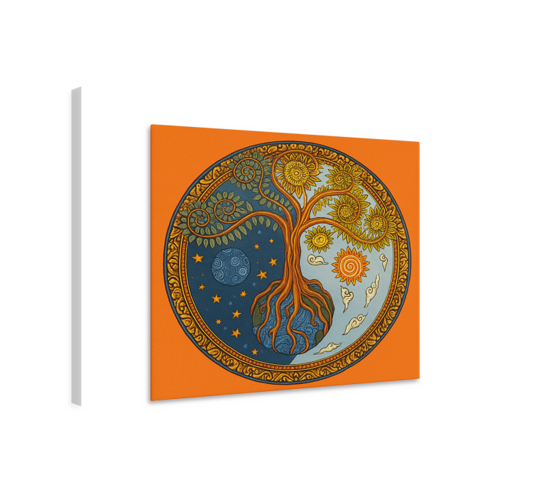 四角形客厅 生命之灵树 - TenStickers