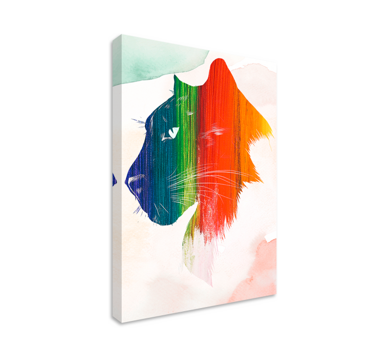 盲人猫色彩斑斓的狮子轮廓 - TenStickers